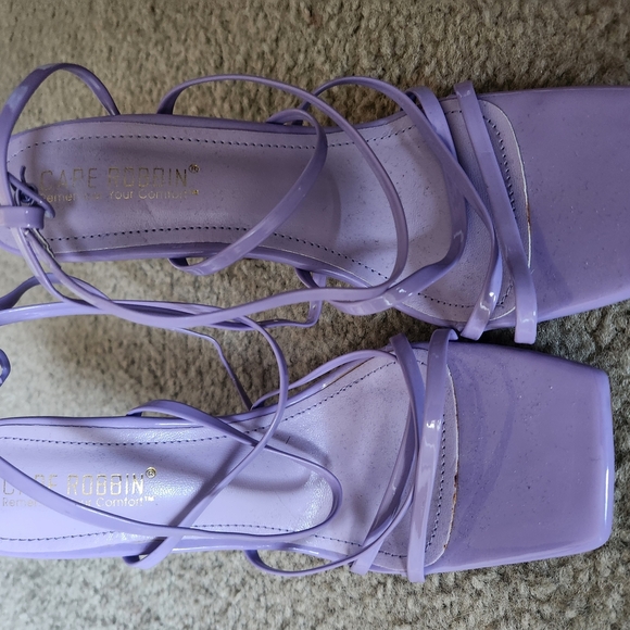 Cape Robbin Purple Strappy Stiletto Heels - Picture 2 of 3